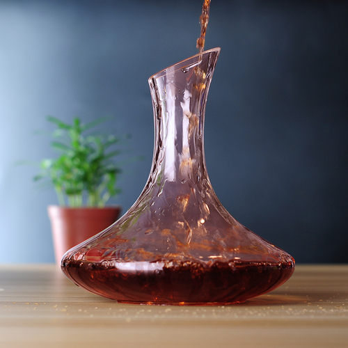 Factory supply handmade goblet cup wine glass decanter luxury wine carafe slant top wine decanter