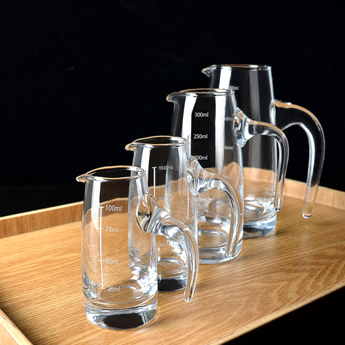 Customizable scale wine decanter 100ml glass carafe with handle  wine carafe set for gift
