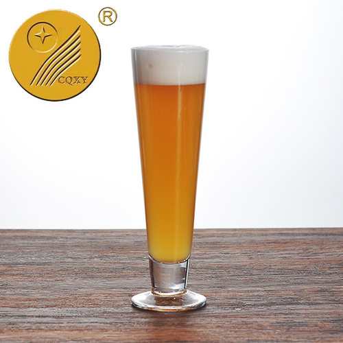 Hot selling 16oz customizable tall footed Cocktail Pilsner glasses for drinking clear beer glass