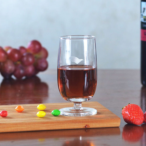 Customized airline wine glass cup with logo clear airline glass