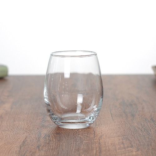 Free sample colored irish style round 11oz stemless wine glass tumbler water drinking glass