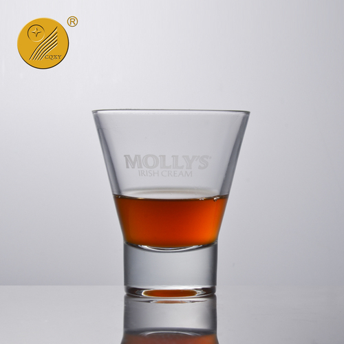 Custom logo flared shaped heavy base martini stemless glass wine drinking glass cup whisky glass