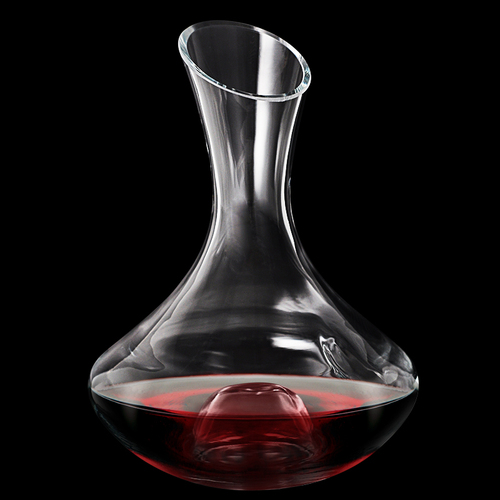 Custom logo glass decanter wine slanted top wine carafe handmade red wine decanter