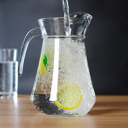 Cheap promotional 1L glass pitcher water jug glass tea pot costom glass water jug set